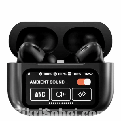 A9 pro ANC + ENC with Touch Screen Display Black